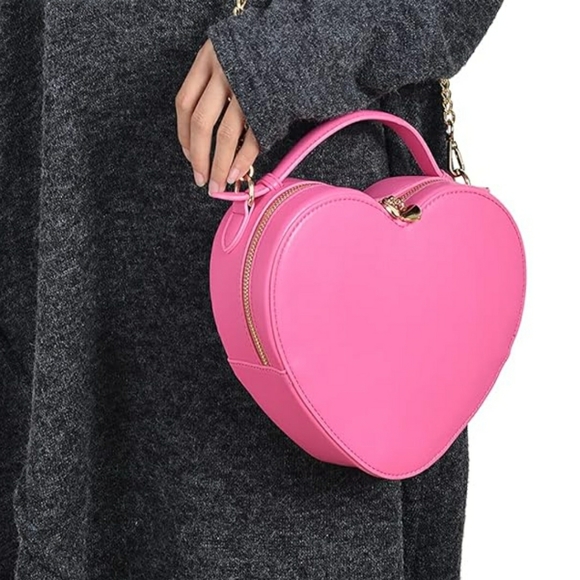 NWT Hot Pink Heart Purse Faux Leather Halloween Costume: Barbie Bag - Picture 3 of 9
